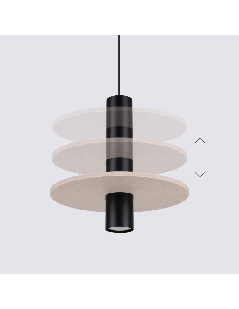 Sollux Lampa wisząca PELTA 1 czarna/beżowa SL.1882