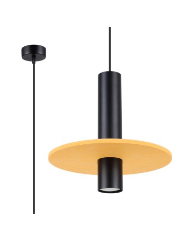 Sollux Lampa wisząca PELTA 1 czarna/żółta SL.1883