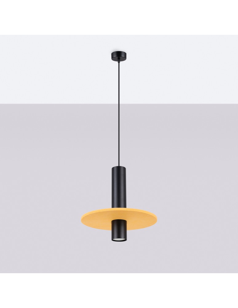 Sollux Lampa wisząca PELTA 1 czarna/żółta SL.1883