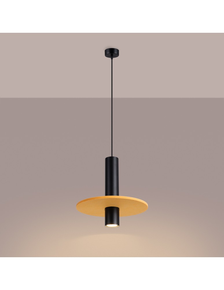 Sollux Lampa wisząca PELTA 1 czarna/żółta SL.1883