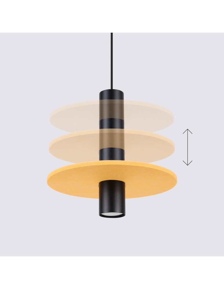 Sollux Lampa wisząca PELTA 1 czarna/żółta SL.1883