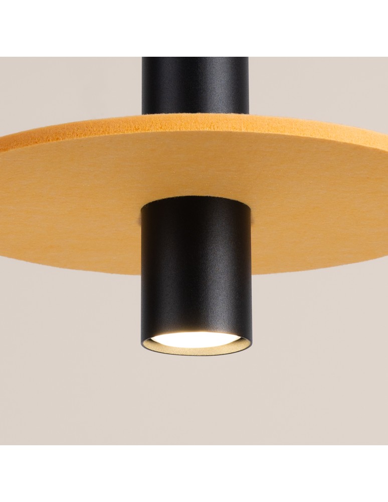 Sollux Lampa wisząca PELTA 1 czarna/żółta SL.1883