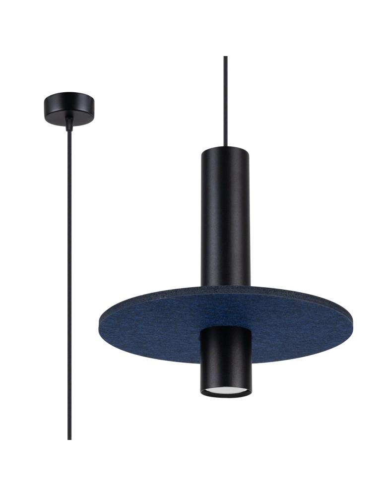 Sollux Lampa wisząca PELTA 1 czarna/granatowa SL.1884