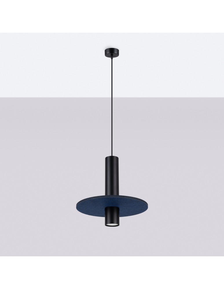 Sollux Lampa wisząca PELTA 1 czarna/granatowa SL.1884