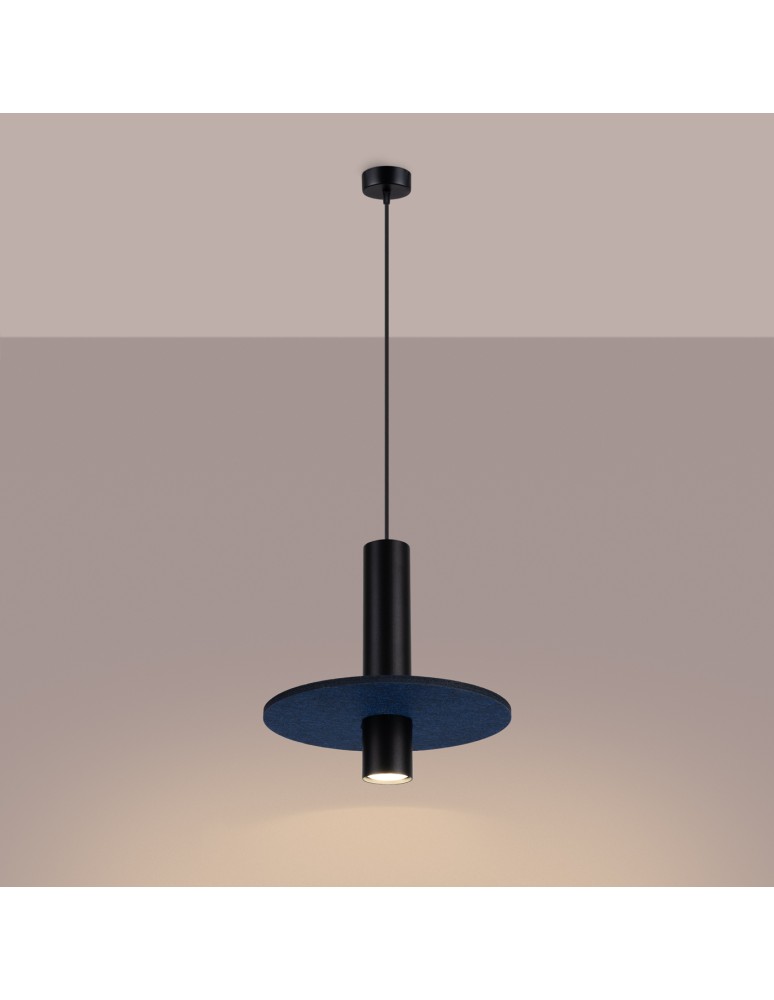 Sollux Lampa wisząca PELTA 1 czarna/granatowa SL.1884