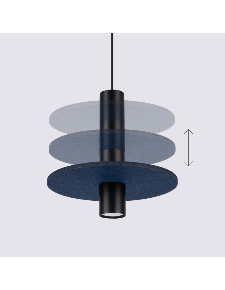 Sollux Lampa wisząca PELTA 1 czarna/granatowa SL.1884