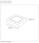 Square plafonds - Lucide BRICE-LED LED Ceiling Black 28117/30/30 - product 4