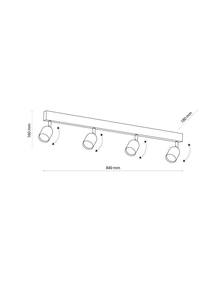 TK Lighting TOP WHITE LAMPA SUFITOWA 4 PŁ 1024