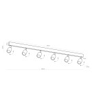 TK Lighting TOP BLACK LAMPA SUFITOWA 6 1019
