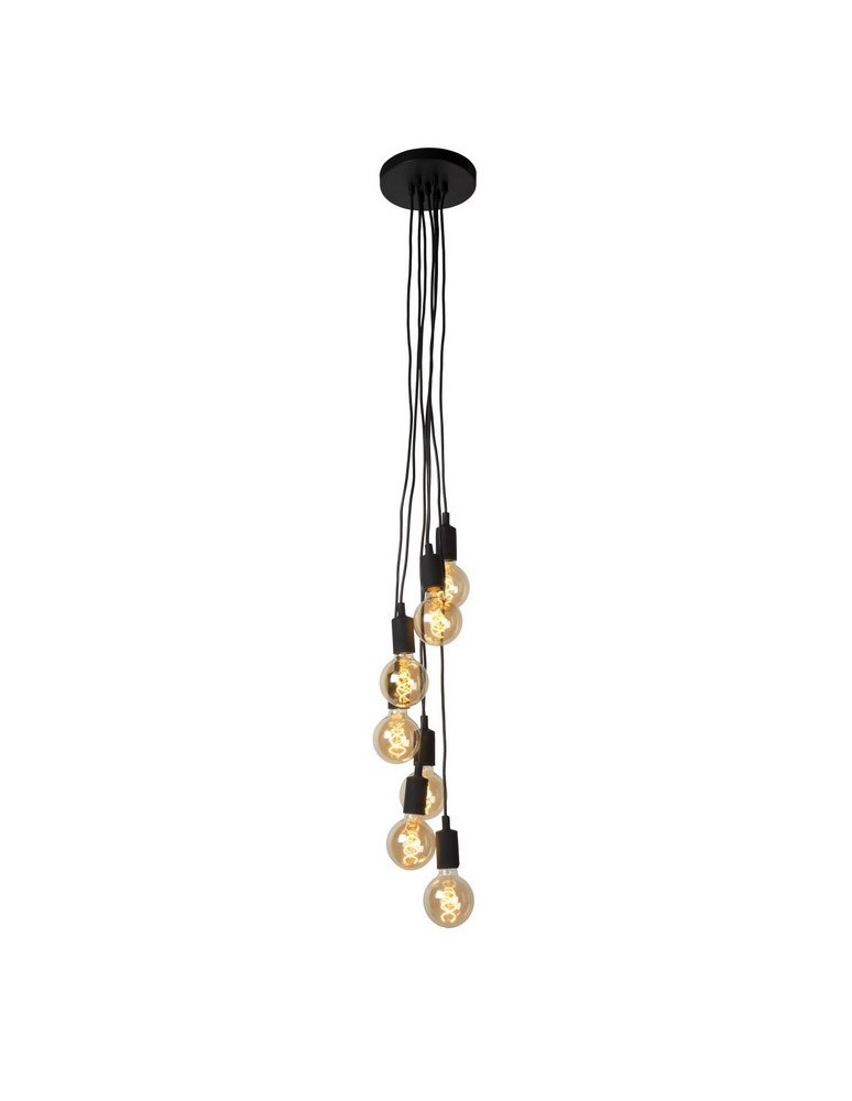 Pendant lamps - Lucide FIX MULTIPLE Pendant 7xE27 black 08408/07/30 - product kolory-swiatla.pl 1