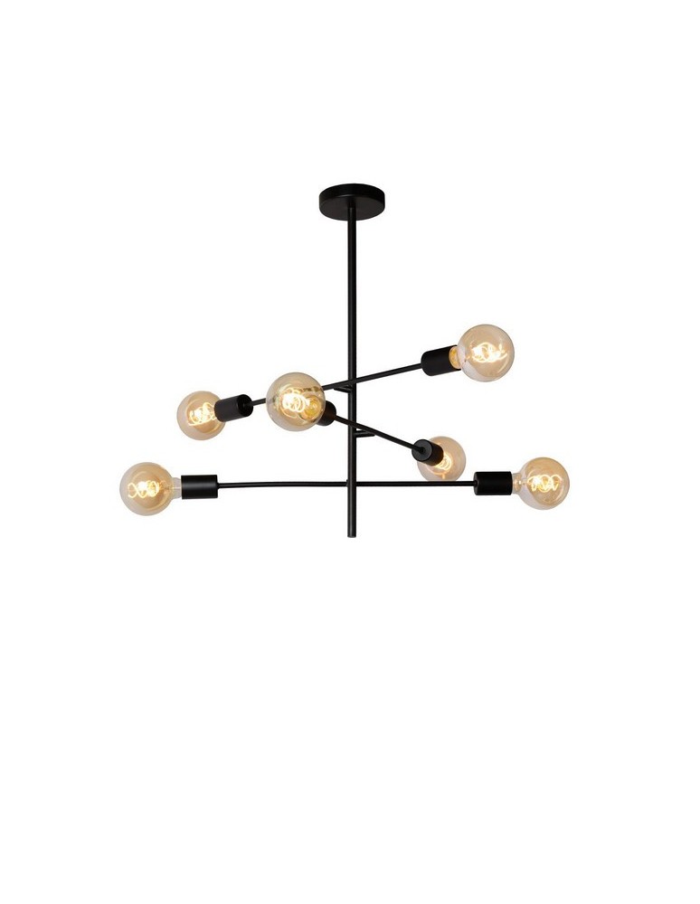 Pendant lamps - Lucide LESTER Ceiling 4xE27 black 21119/06/30 - product kolory-swiatla.pl 1