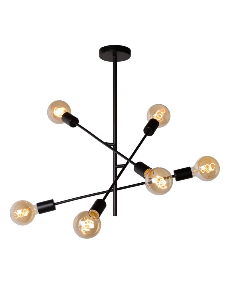 Pendant lamps - Lucide LESTER Ceiling 4xE27 black 21119/06/30 - product kolory-swiatla.pl 5