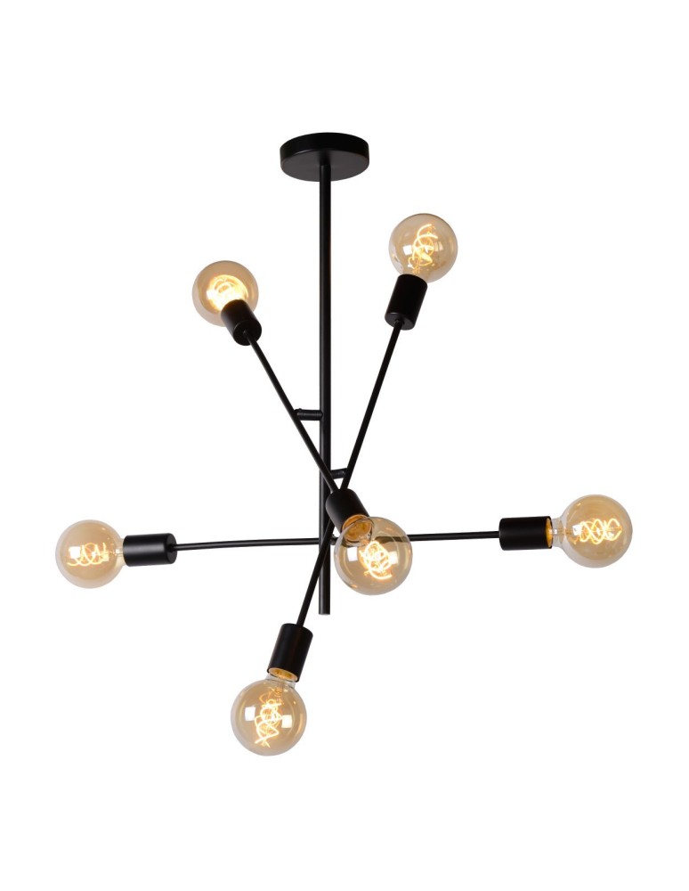 Pendant lamps - Lucide LESTER Ceiling 4xE27 black 21119/06/30 - product kolory-swiatla.pl 6