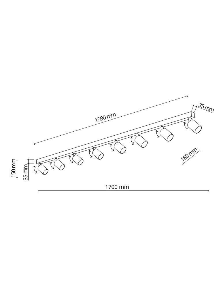 TK Lighting TOP BLACK 8 6179