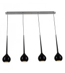 Pendant lamps on a strip - Azzardo AGA 4 BLACK 4xE14 Pendant Black AZ1067 - product 1