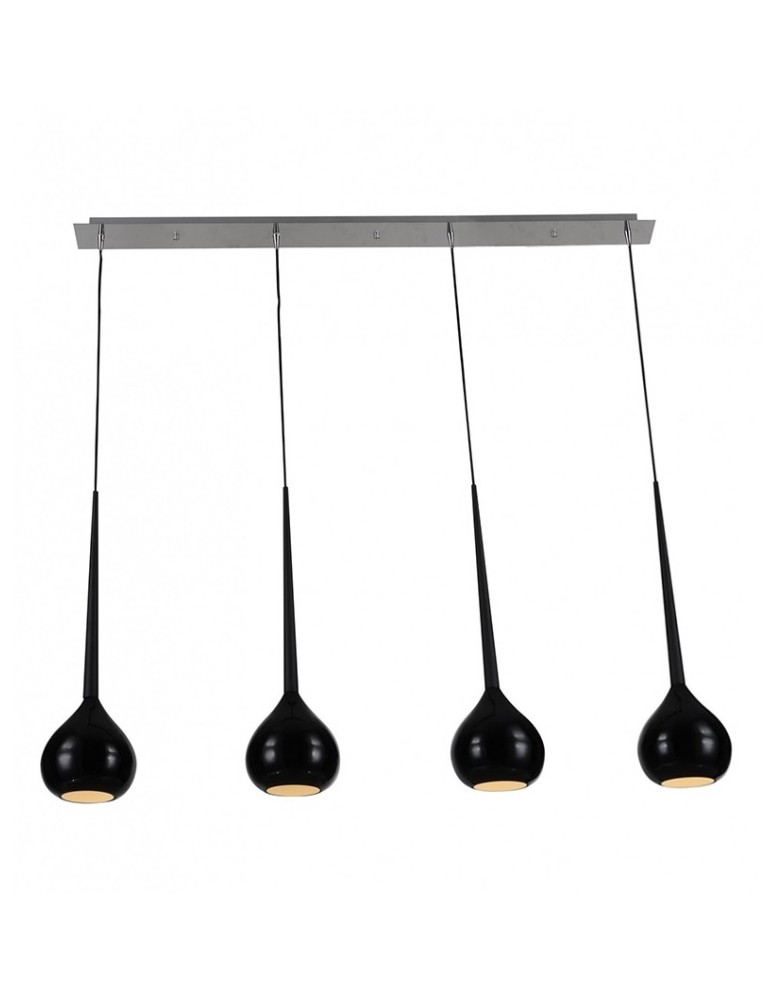 Pendant lamps on a strip - Azzardo AGA 4 BLACK 4xE14 Pendant Black AZ1067 - product kolory-swiatla.pl 1