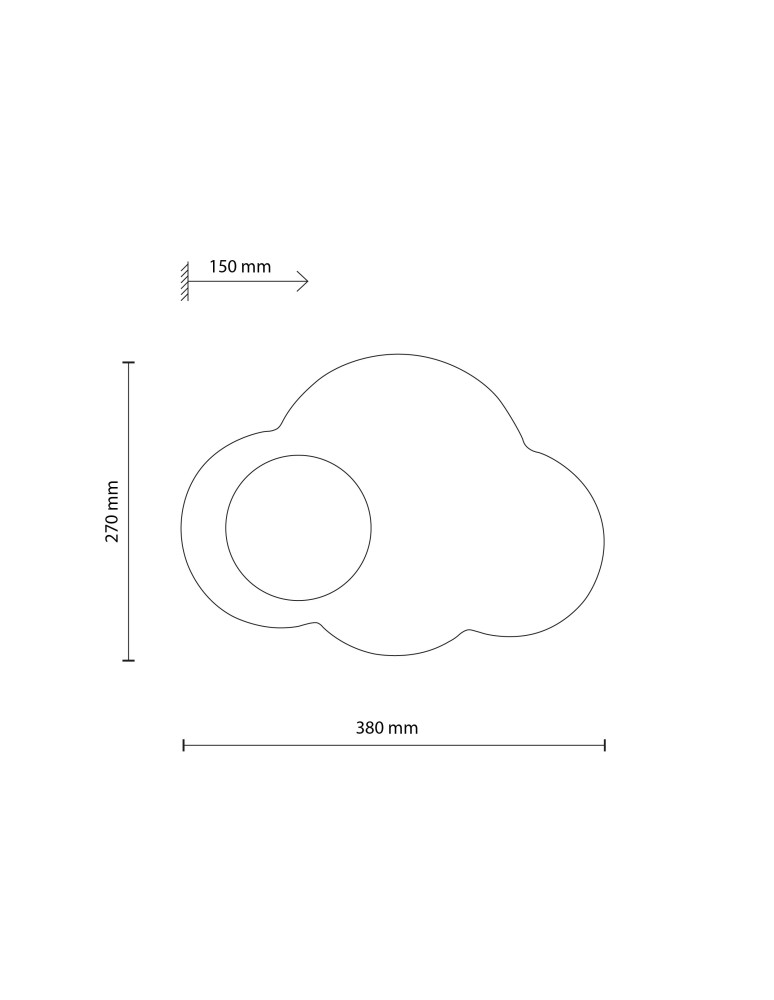 TK Lighting CLOUD NEW WHITE KINKIET 1XG9 11267