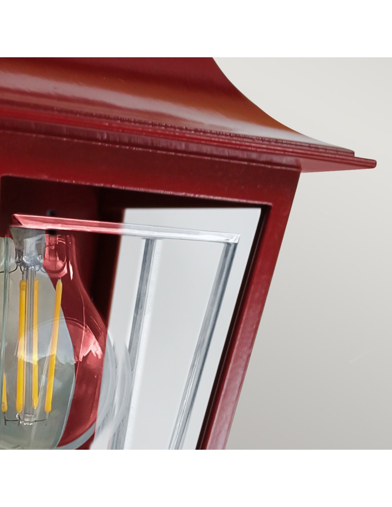 Elstead Latarnia naścienna Deco Lane 1 źródło światła Czerwony IP44 Zewnętrzna DECO-LANE7-RED