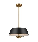 Elstead Lampa wisząca, Półplafon Luella 3 źródła światła Czarny, mosiądz KL-LUELLA-3P-BKB