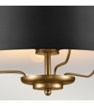 Elstead Lampa wisząca, Półplafon Luella 3 źródła światła Czarny, mosiądz KL-LUELLA-3P-BKB