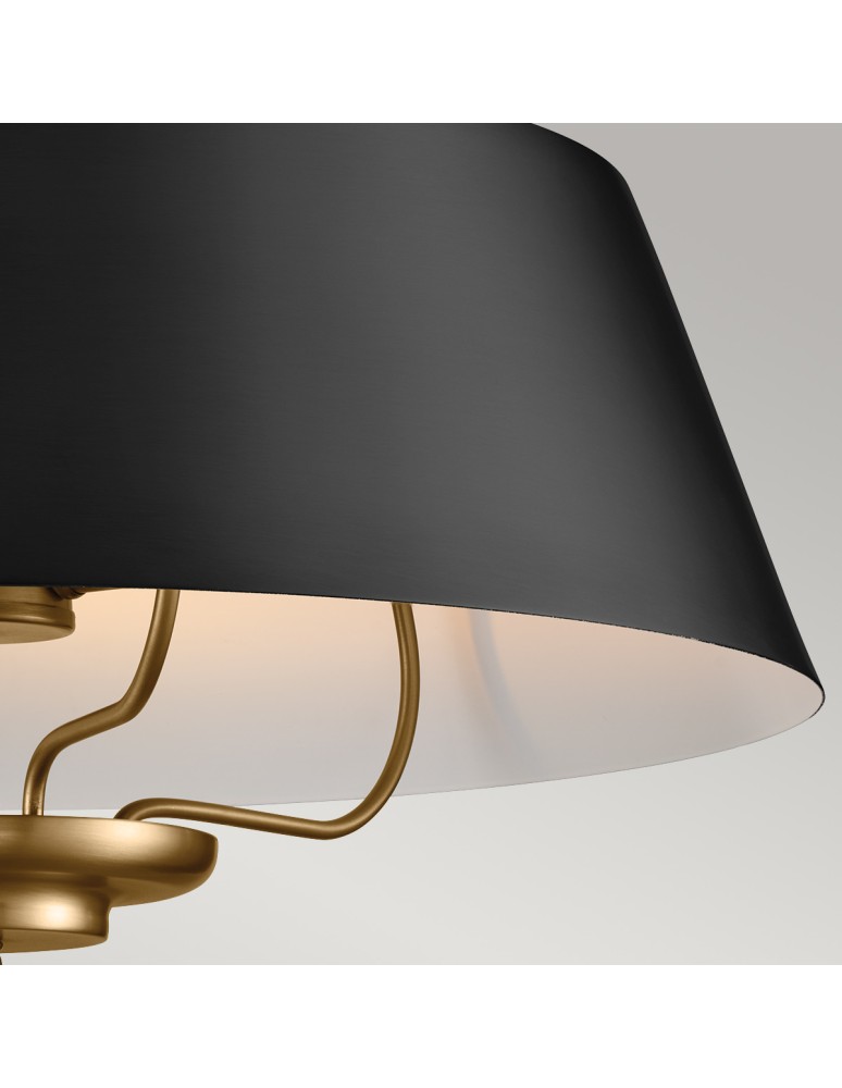 Elstead Lampa wisząca, Półplafon Luella 3 źródła światła Czarny, mosiądz KL-LUELLA-3P-BKB