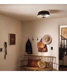 Elstead Lampa wisząca, Półplafon Luella 3 źródła światła Czarny, mosiądz KL-LUELLA-3P-BKB