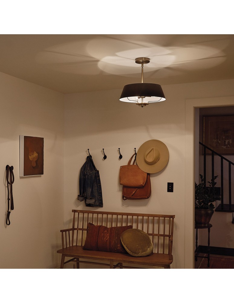 Elstead Lampa wisząca, Półplafon Luella 3 źródła światła Czarny, mosiądz KL-LUELLA-3P-BKB