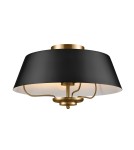 Elstead Lampa wisząca, Półplafon Luella 3 źródła światła Czarny, mosiądz KL-LUELLA-3P-BKB