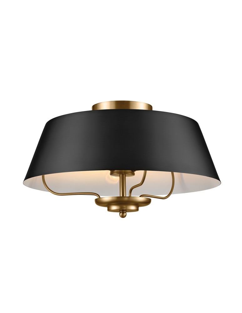 Elstead Lampa wisząca, Półplafon Luella 3 źródła światła Czarny, mosiądz KL-LUELLA-3P-BKB