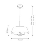 Elstead Lampa wisząca, Półplafon Luella 3 źródła światła Czarny, mosiądz KL-LUELLA-3P-BKB
