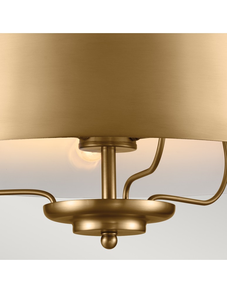 Elstead Lampa wisząca, Półplafon Luella 3 źródła światła Szczotkowany naturalny KL-LUELLA-3P-BNB