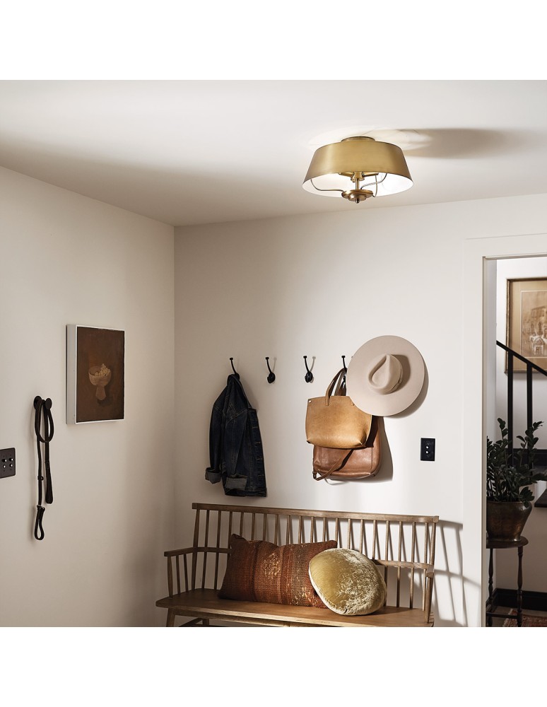 Elstead Lampa wisząca, Półplafon Luella 3 źródła światła Szczotkowany naturalny KL-LUELLA-3P-BNB