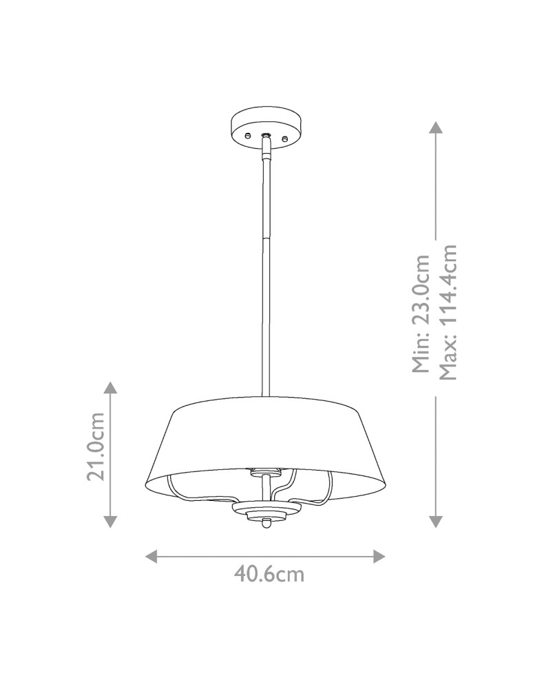 Elstead Lampa wisząca, Półplafon Luella 3 źródła światła Szczotkowany naturalny KL-LUELLA-3P-BNB