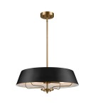 Elstead Lampa wisząca, Półplafon Luella 4 źródła światła Czarny, mosiądz KL-LUELLA-4P-BKB