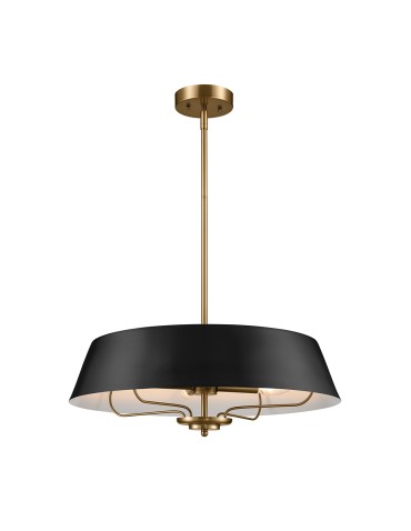 Elstead Lampa wisząca, Półplafon Luella 4 źródła światła Czarny, mosiądz KL-LUELLA-4P-BKB