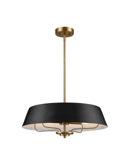 Elstead Lampa wisząca, Półplafon Luella 4 źródła światła Czarny, mosiądz KL-LUELLA-4P-BKB