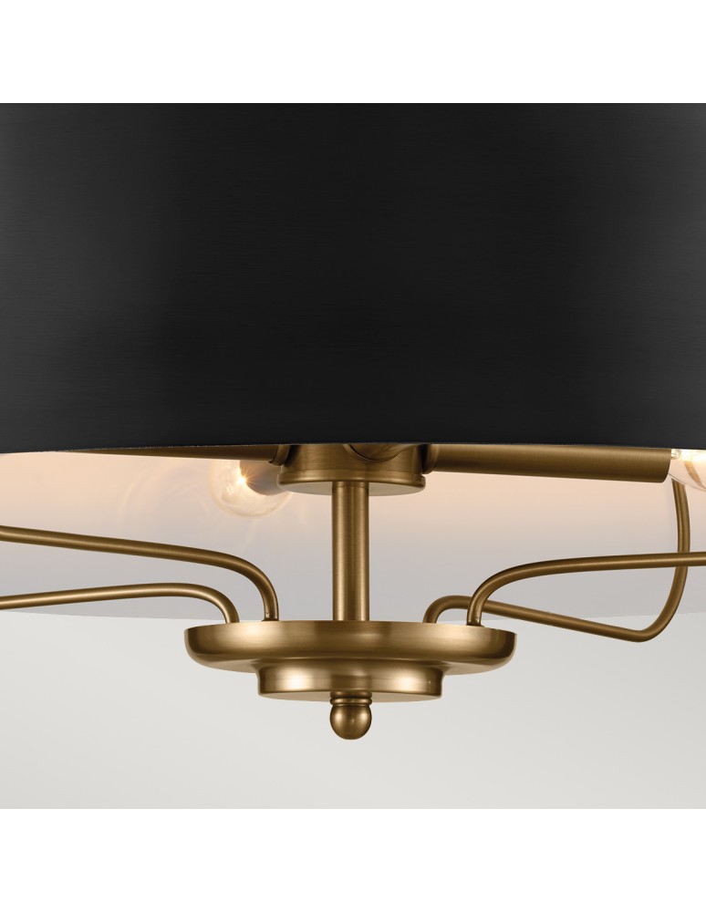 Elstead Lampa wisząca, Półplafon Luella 4 źródła światła Czarny, mosiądz KL-LUELLA-4P-BKB