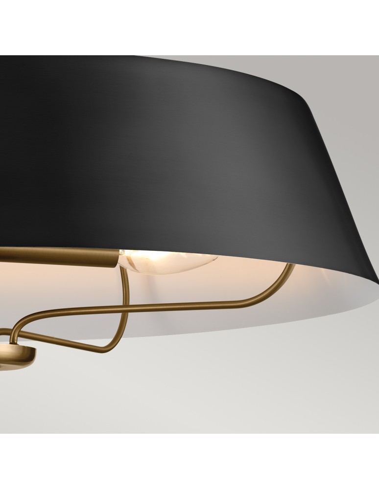 Elstead Lampa wisząca, Półplafon Luella 4 źródła światła Czarny, mosiądz KL-LUELLA-4P-BKB