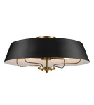 Elstead Lampa wisząca, Półplafon Luella 4 źródła światła Czarny, mosiądz KL-LUELLA-4P-BKB