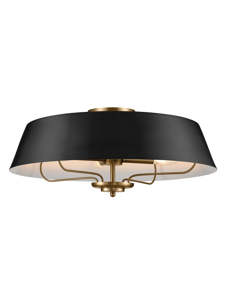 Elstead Lampa wisząca, Półplafon Luella 4 źródła światła Czarny, mosiądz KL-LUELLA-4P-BKB