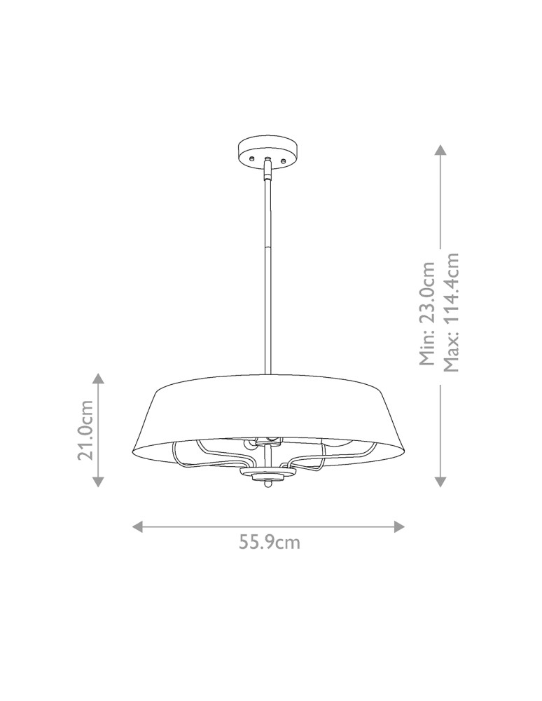 Elstead Lampa wisząca, Półplafon Luella 4 źródła światła Czarny, mosiądz KL-LUELLA-4P-BKB