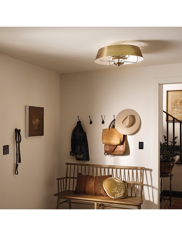 Elstead Lampa wisząca, Półplafon Luella 4 źródła światła Szczotkowany naturalny KL-LUELLA-4P-BNB