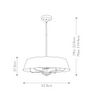 Elstead Lampa wisząca, Półplafon Luella 4 źródła światła Szczotkowany naturalny KL-LUELLA-4P-BNB