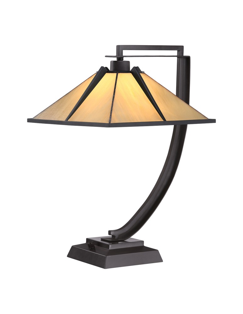 Elstead Lampa stołowa Pomeroy 1 źródło światła Western brąz QZ-POMEROY-TL