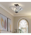 Elstead Lampa wisząca, Półplafon Alderley 2 źródła światła Vintage brąz TF-ALDERLEY-F-P