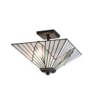Elstead Lampa wisząca, Półplafon Alderley 2 źródła światła Vintage brąz TF-ALDERLEY-F-P