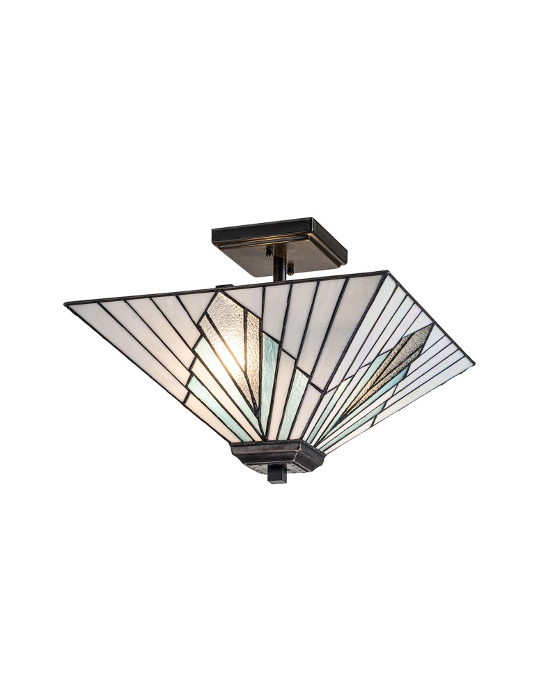 Elstead Lampa wisząca, Półplafon Alderley 2 źródła światła Vintage brąz TF-ALDERLEY-F-P