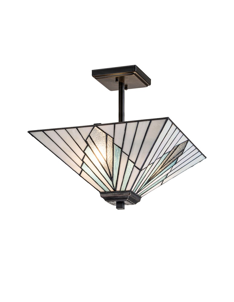 Elstead Lampa wisząca, Półplafon Alderley 2 źródła światła Vintage brąz TF-ALDERLEY-F-P