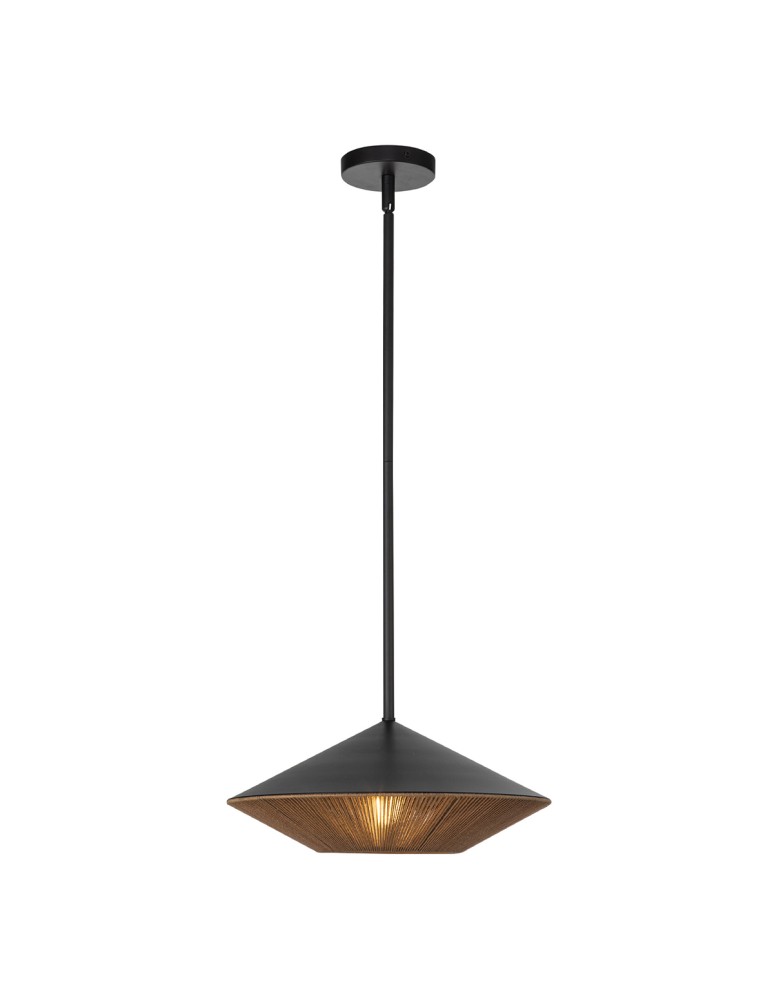Elstead Duża lampa wisząca Daphne 1 źródło światła Matowa czerń ALM-DAPHNE-P-L-MB