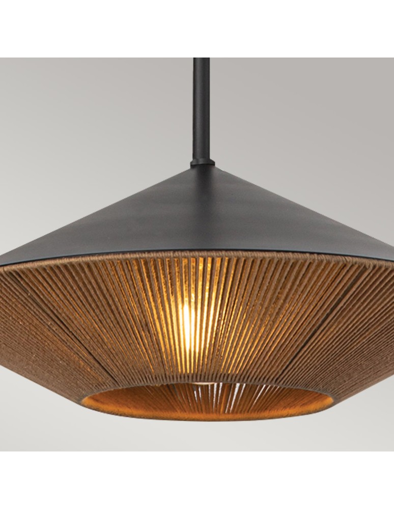 Elstead Duża lampa wisząca Daphne 1 źródło światła Matowa czerń ALM-DAPHNE-P-L-MB